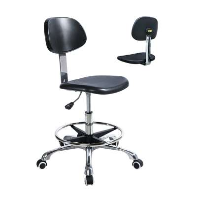 Office furniture PU Leather Height Adjustable Stainless Steel Swivel LaboratoryStool